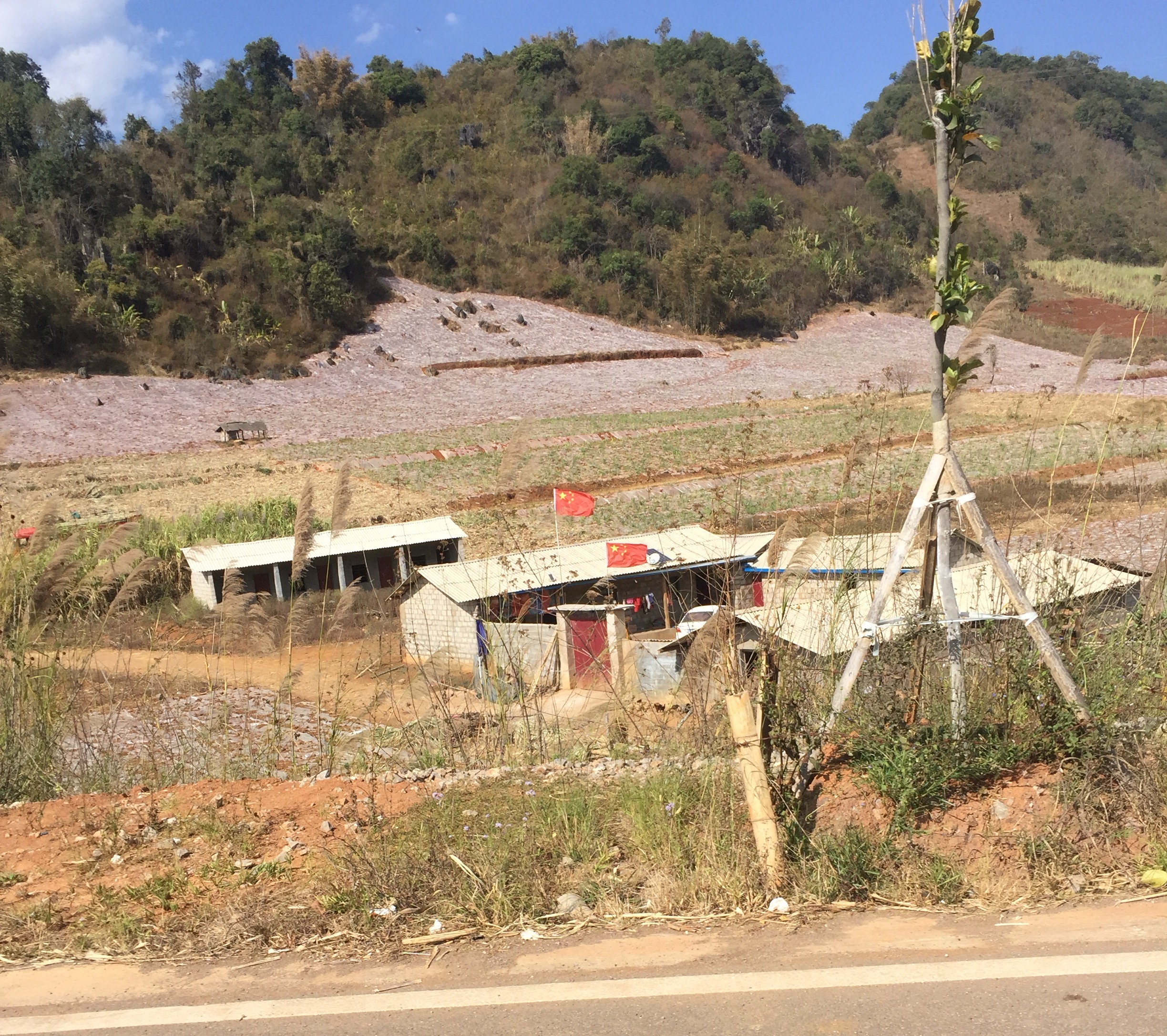Village landscape on the China–Myanmar border near Kokang